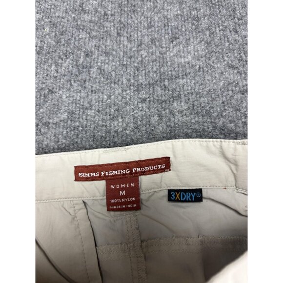 Simms Fishing Pants Womens Medium Beige Nylon 3XDRY Convertible Zip Off Outdoor - Picture 3 of 9